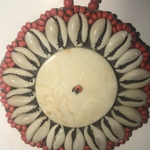 orange beaded shell necklace